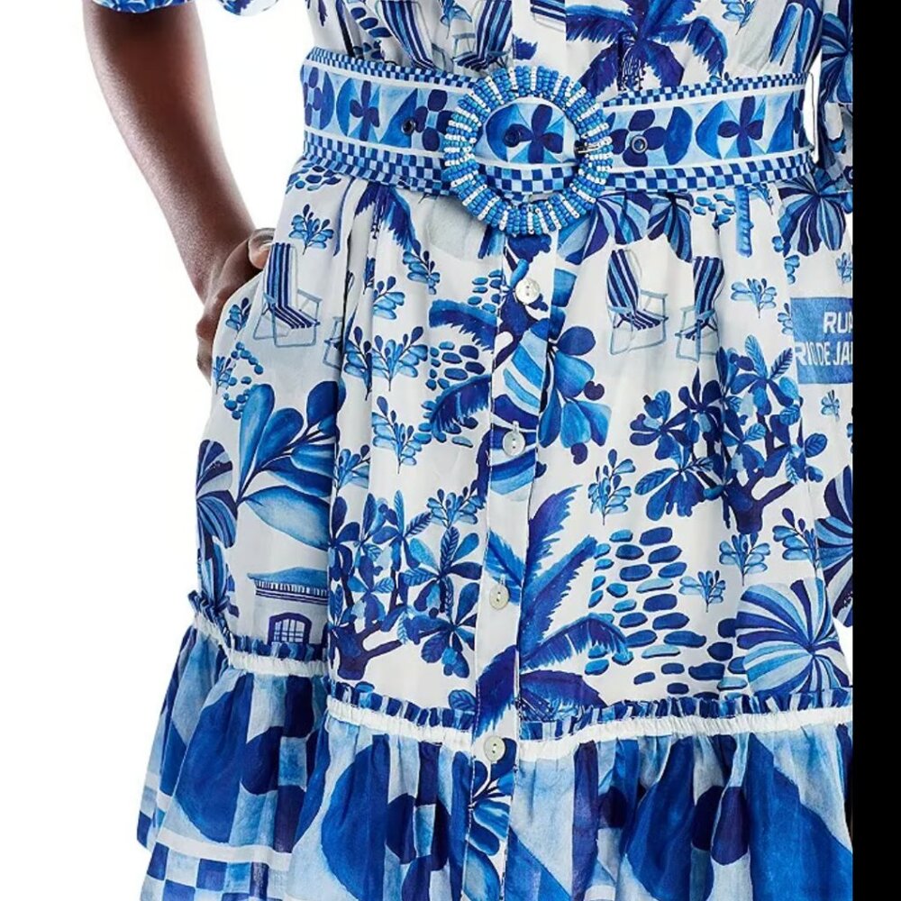Farm Rio Sweet Rio Mini Dress Off White Size S - Picture 5 of 11
